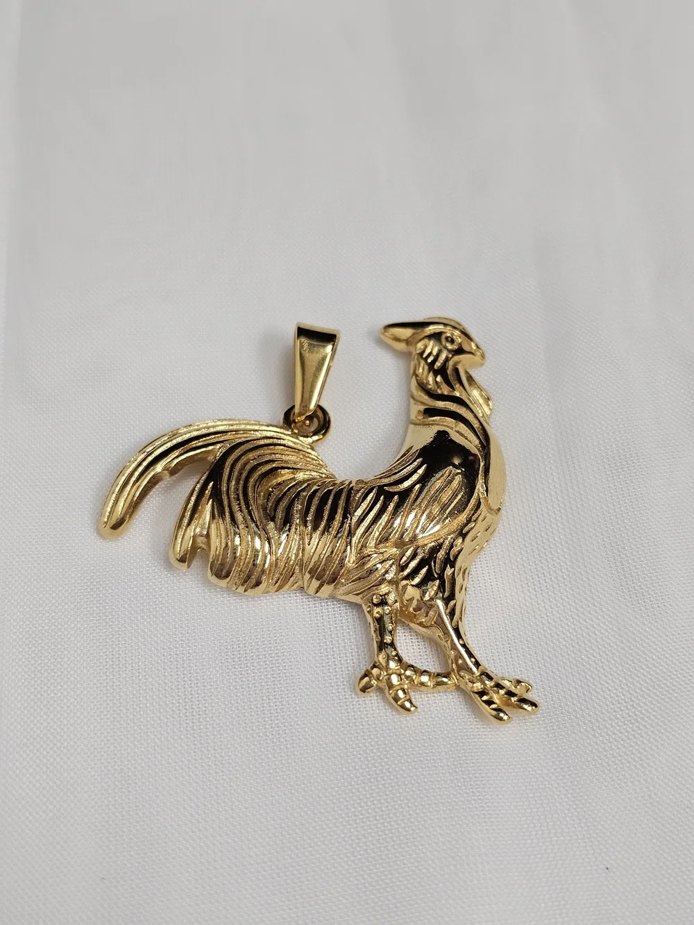 Gold Rooster Pendant Necklace - Women Jewelry